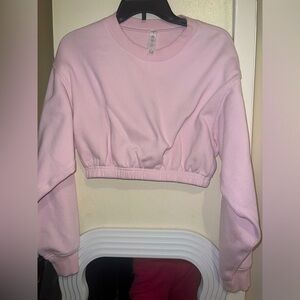 Alo yoga cropped crew neck sweatshirt sugar plum pink